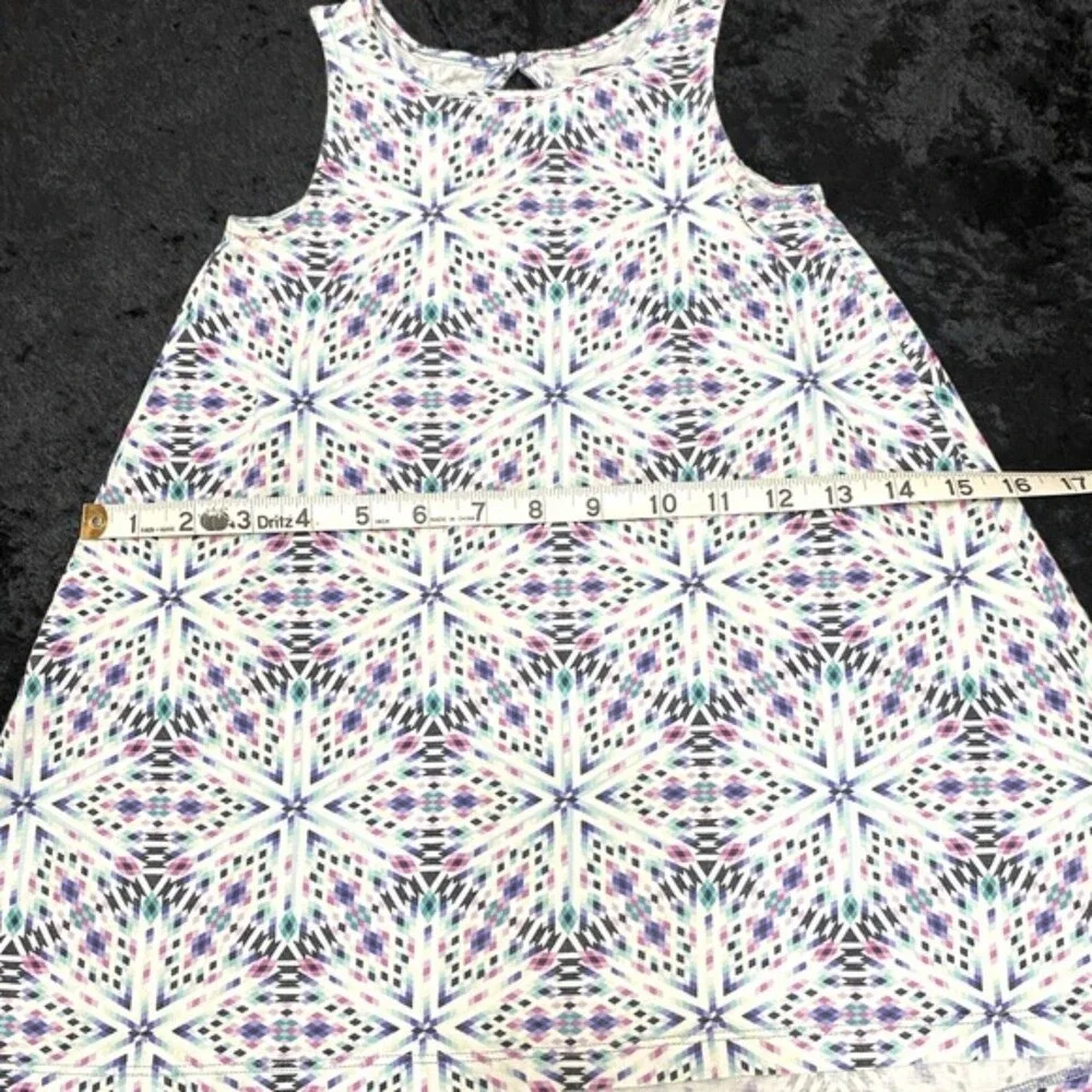Gap Kids XS (4-5) White Sundress Diamond Geometric Pattern Purples Blues Aquas